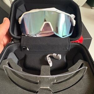White 100% Sports Sunglasses with Interchangeable Lenses